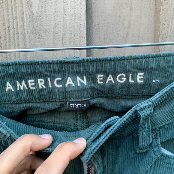 American Eagle Green Corduroy Pants in size 00 - Picture 3 of 4